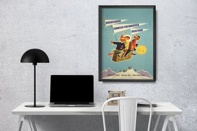 Retro plakát Bajor Alpok Ausztria Németország