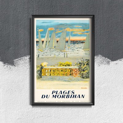 Retro plakát Franciaország Plages du Morbihan