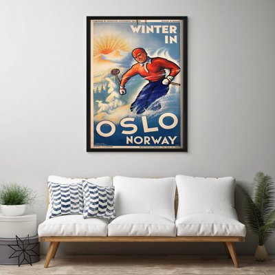 Plakát poszter Oslo Norvégia Téli sí