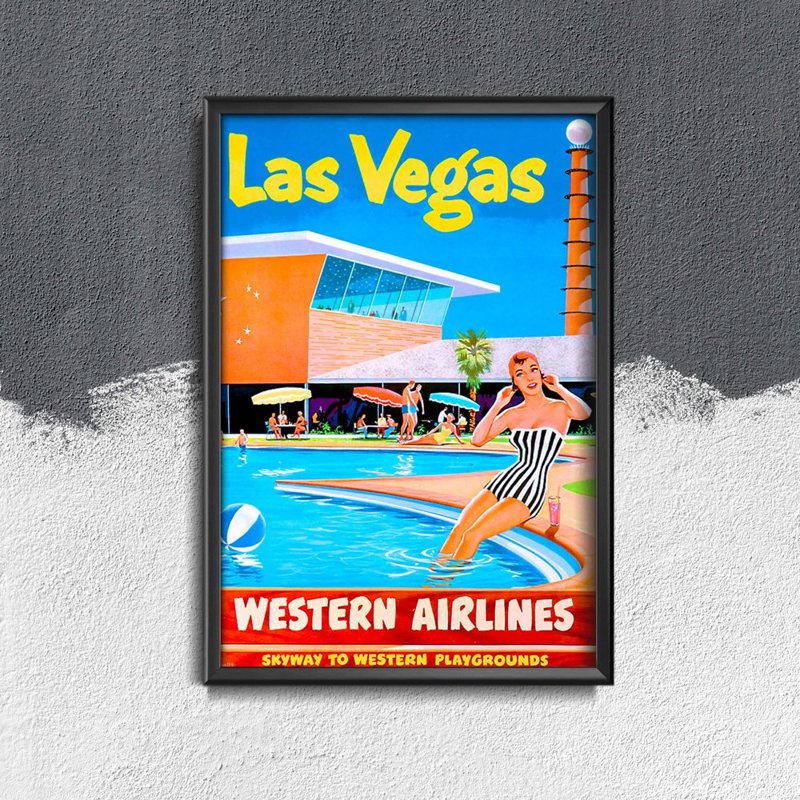 Plakát poszter Las Vegas Western Airlines