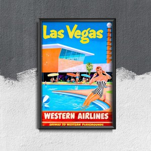 Plakát poszter Las Vegas Western Airlines
