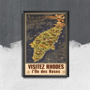 Plakát poszter Rhodes Görögország