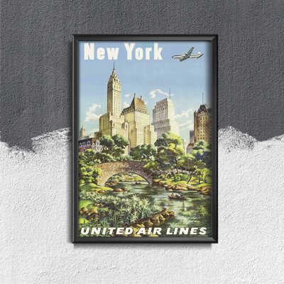 Plakát poszter New York-i United Airlines poszter