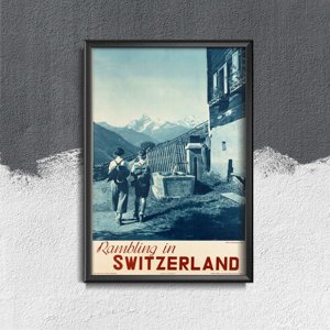 Retro plakát Rambing Svájcban
