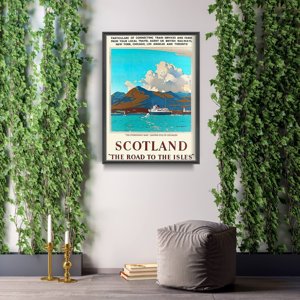 Retro plakát Skócia az Isses-i úton Egyesült Királyság