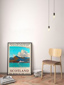 Retro plakát Skócia az Isses-i úton Egyesült Királyság