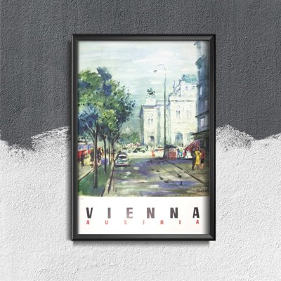 Retro plakát Bécs, Ausztria