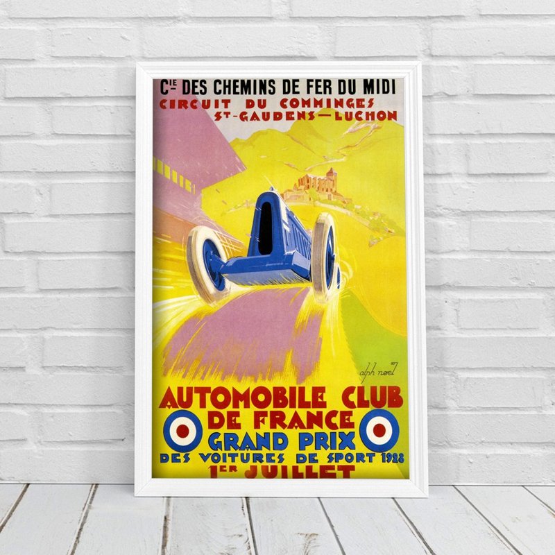 Retro poszterek Automobile Club de France Grand Prix Alphonse Noel