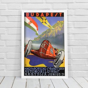 Retro plakát Budapest MAGYARHORZAG GRAND PRIX AUTO