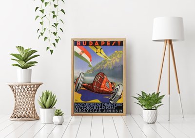 Retro plakát Budapest MAGYARHORZAG GRAND PRIX AUTO