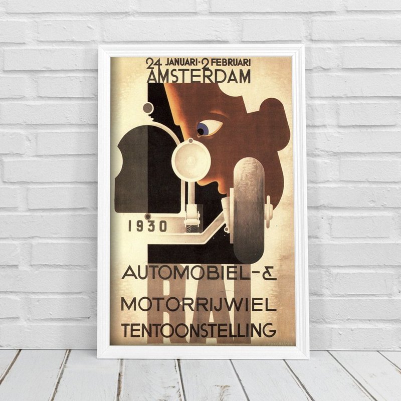 Retro plakát Amszterdam autó show