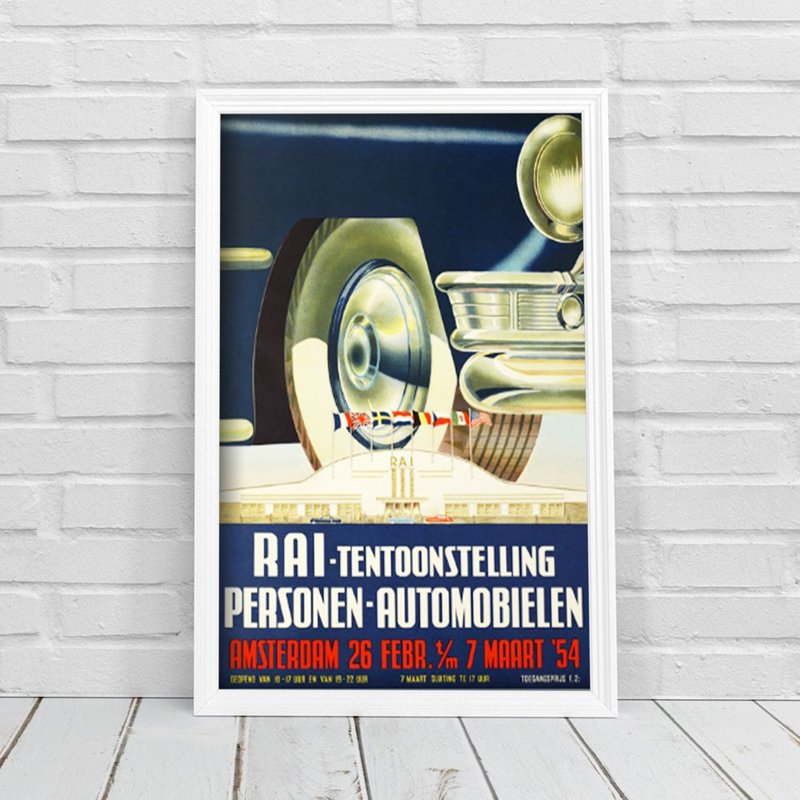 Retro plakát Autós show Amszterdamban