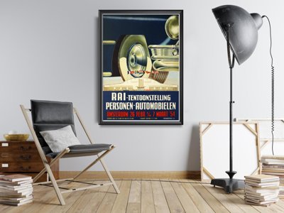 Retro plakát Autós show Amszterdamban