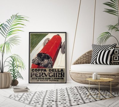 Retro plakát GRAND PRIX POSTER COPPA della Perugin Federico Seneca