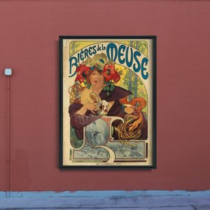 Poszter Art Nouveau Advertising-Biéres de la Meuse