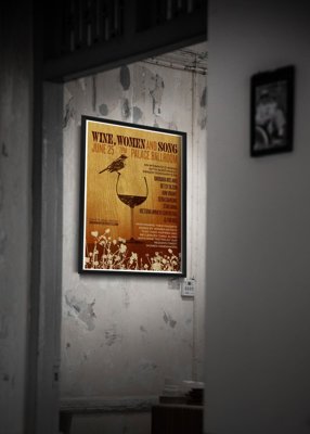 Retro plakát Bor nők és dal