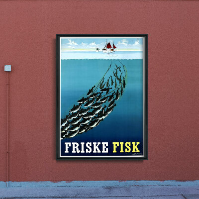 Retro plakát Friske fisk