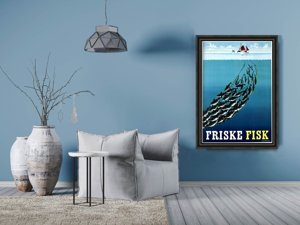 Retro plakát Friske fisk