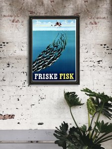 Retro plakát Friske fisk