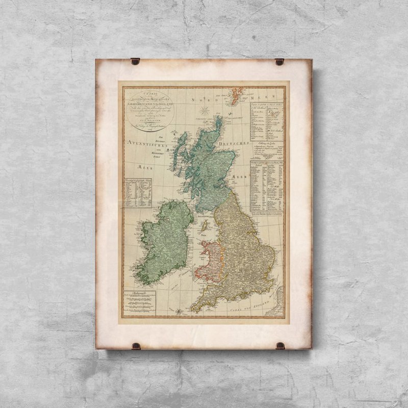 Poszter Nagy-Britannia térképe