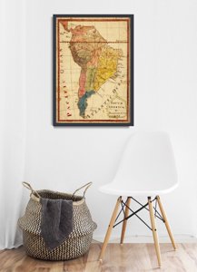 Retro plakát Dél-Amerika térképe