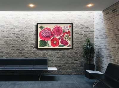 Plakát poszter Egy rózsaszín virág grafika reprodukálása