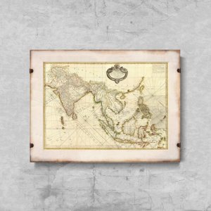 Retro plakát Délkelet-Ázsia régi térképe