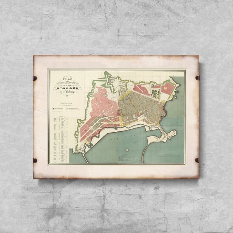 Plakát Régi térkép az Alger