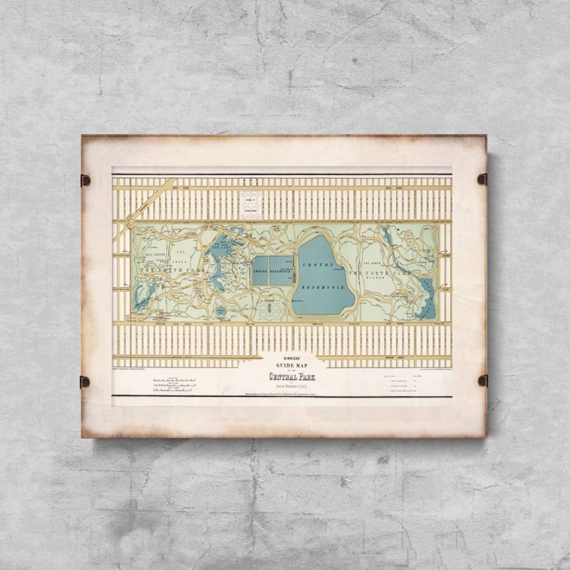Plakát A Central Park régi térképe