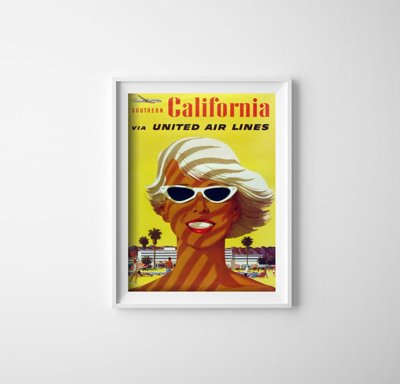 Poszter Airlines California United Air Stan Galli