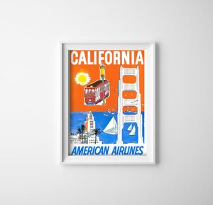 Plakát poszter California American Airlines