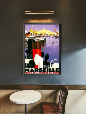 Retro plakát Marseille - Észak-afrikai ajtó