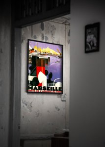 Retro plakát Marseille - Észak-afrikai ajtó