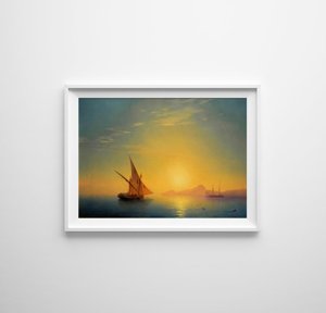 Plakát Napnyugta az ischia Ivan Aivazovsky