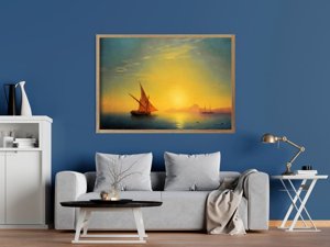 Plakát Napnyugta az ischia Ivan Aivazovsky