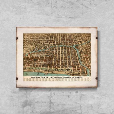 Plakát poszter Birdseye Chicago térképe