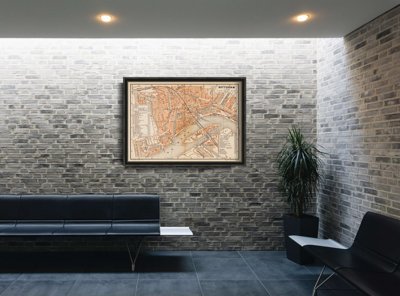 Plakát poszter Toledo Spanyolország régi térképe