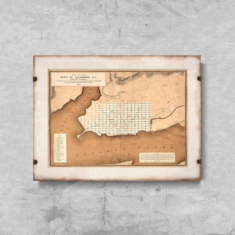 Poszter képek Régi térkép Alexandria Virginia