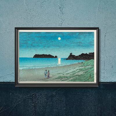 Fali poszter Tavaszi hold a Ninomiya strandon Kawase Hasui