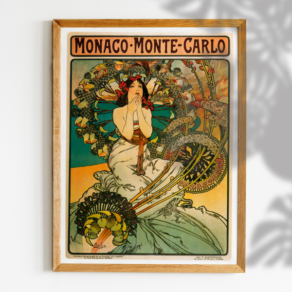 Retro plakát Monaco Monte Carlo