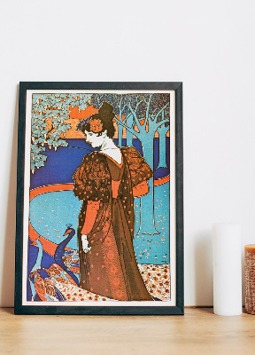 Retro plakát Lestampe Moderne, La Femme Au Paon