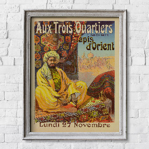 Retro plakát Aux Trois Quartiers, Tapis Dorient