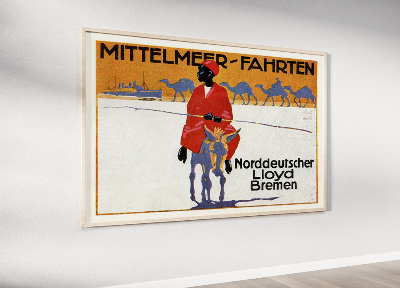 Retro poszterek Mittelmer Fahrtten, Norddeutscher Lloyd Bremen, Mediterrán utazások, Reklám Észak-Német Lloyd Bremen számára