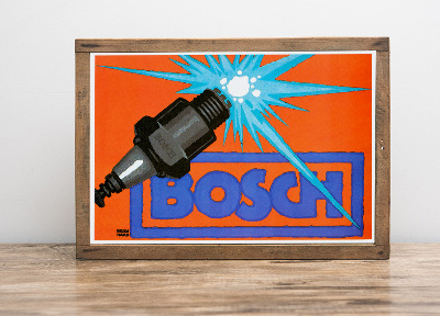 Retro plakát Bosch, gyújtógyertyák