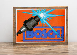 Retro plakát Bosch, gyújtógyertyák
