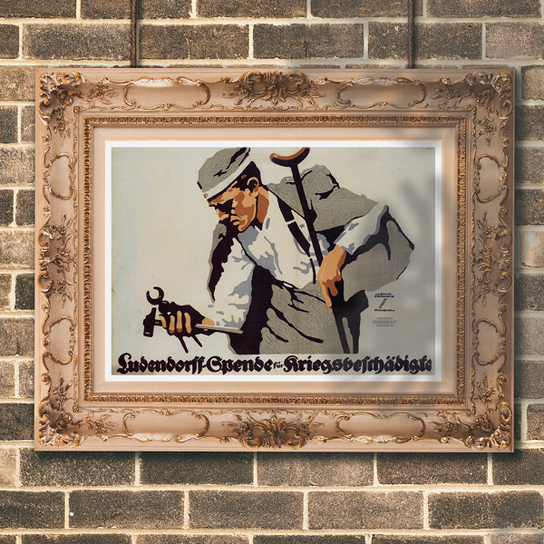 Retro plakát Ludendorff kiadja a szőrme Kriegsbeschadigte-t