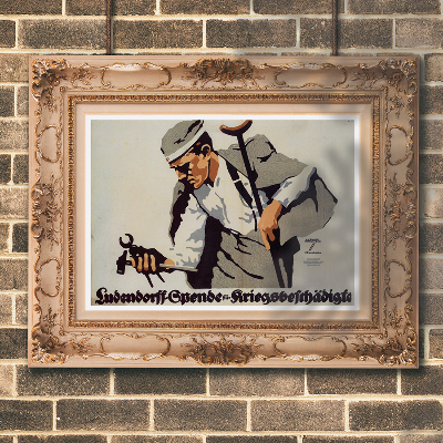Retro plakát Ludendorff kiadja a szőrme Kriegsbeschadigte-t