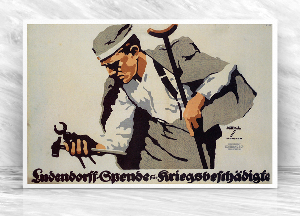 Retro plakát Ludendorff kiadja a szőrme Kriegsbeschadigte-t