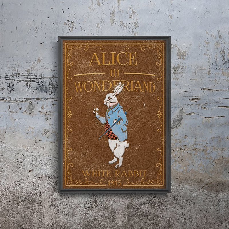 Fali poszter Alice Csodaországban Fehér nyúl