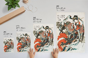 Retro plakát Az arc a függöny mögött